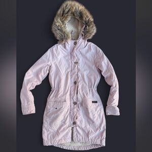 Abercombie and Fitch Blush Pink Parka Size X-S Fur‎ Hooded Jacket